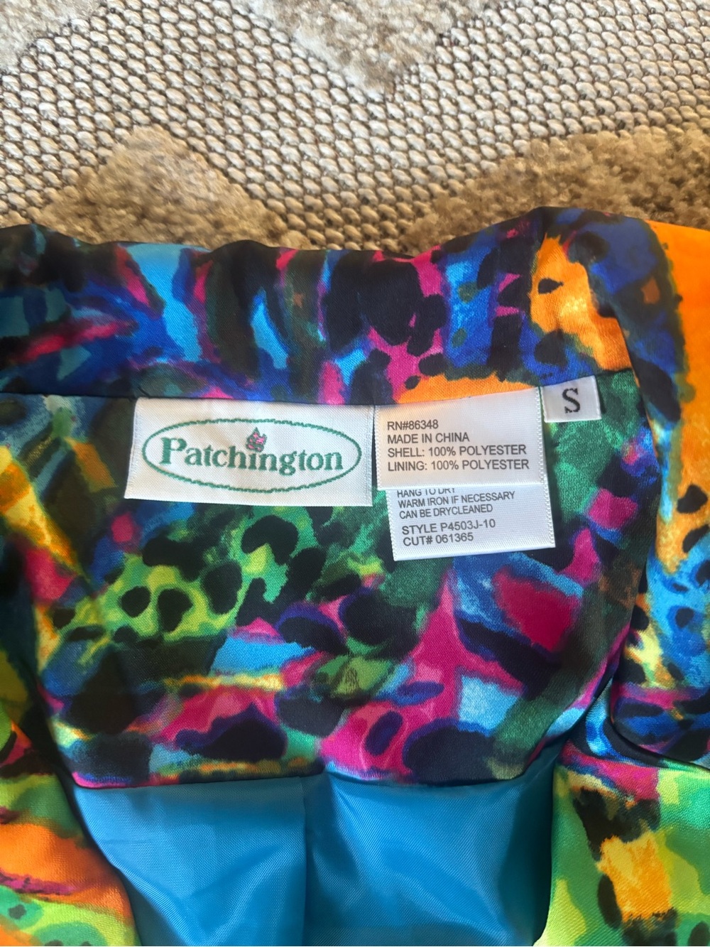Multicolor Printed Women's Button-Front Jacket - Picture 4 of 4